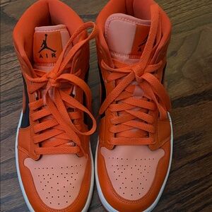Nike Air Orange Athletic Shoes Jordan 1